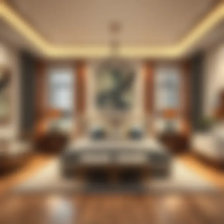 Elegant bedroom layout highlighting comfort and style