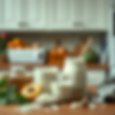 A cozy kitchen setting with yogurt culture ingredients