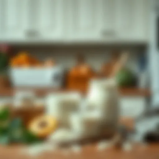 A cozy kitchen setting with yogurt culture ingredients